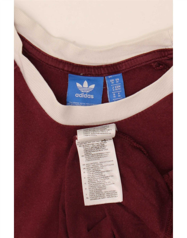 Ανδρικό T-Shirt Adidas Top από μεσαίο μπορντό βαμβάκι