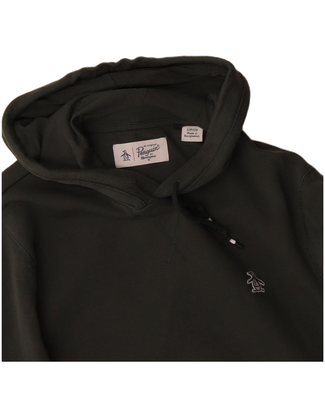 Ανδρικό μπλουζάκι με κουκούλα PENGUIN Μικρό πράσινο βαμβακερό