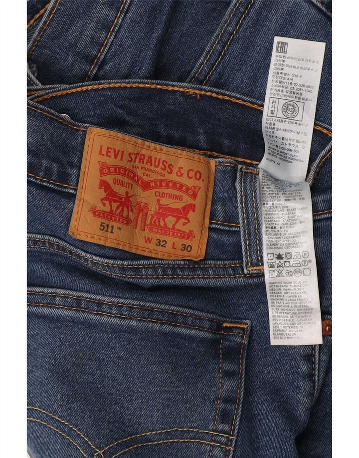 Levi's Mens 511 Slim Jeans W32 L30 Blue Cotton