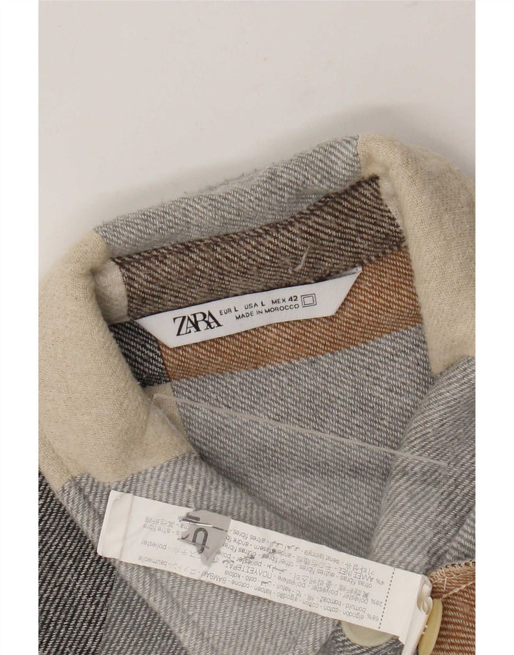 Ανδρικό φανελένιο πουκάμισο Zara μεγάλο πολύχρωμο βαμβακερό