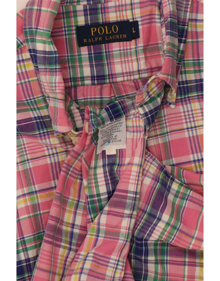 Πόλο Ralph Lauren Ανδρικό πουκάμισο μεγάλο ροζ βαμβακερό
