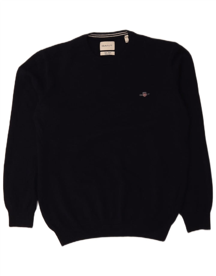 Πουλόβερ Gant Mens Crew Neck Jumper Lambswool σε μπλε Navy