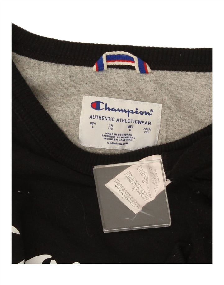 Ανδρικό γραφικό φούτερ Champion Jumper μεγάλο μαύρο βαμβακερό