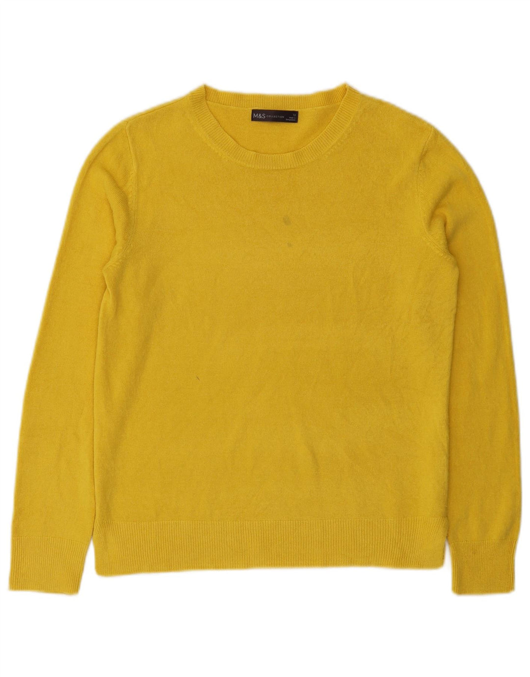 Marks & Spencer Γυναικείο πουλόβερ με λαιμόκοψη UK 12 Medium Yellow