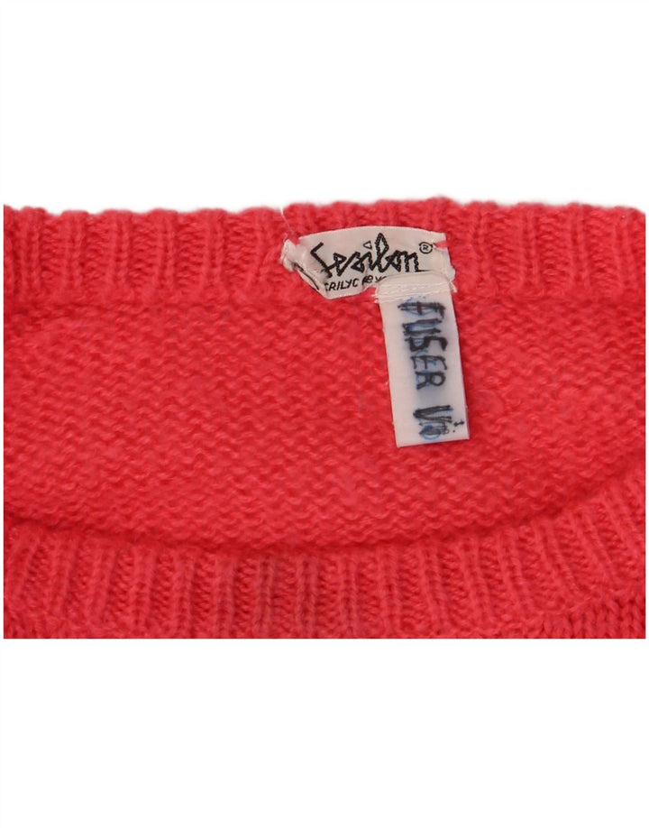 Vintage γυναικείο πουλόβερ με λαιμόκοψη UK 16 Large Pink