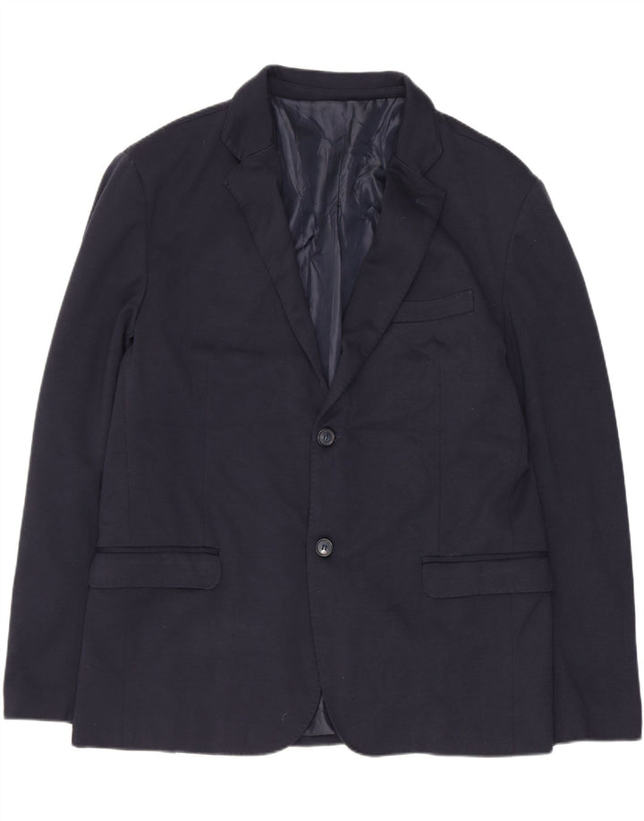 Vintage ανδρική φόρμα 2 κουμπιών IT 54 2XL W34 L30 Navy Blue Polyester