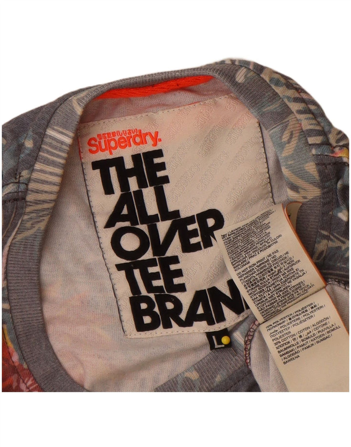 Ανδρικό γραφικό μπλουζάκι Superdry Top Large Grey Floral Polyester