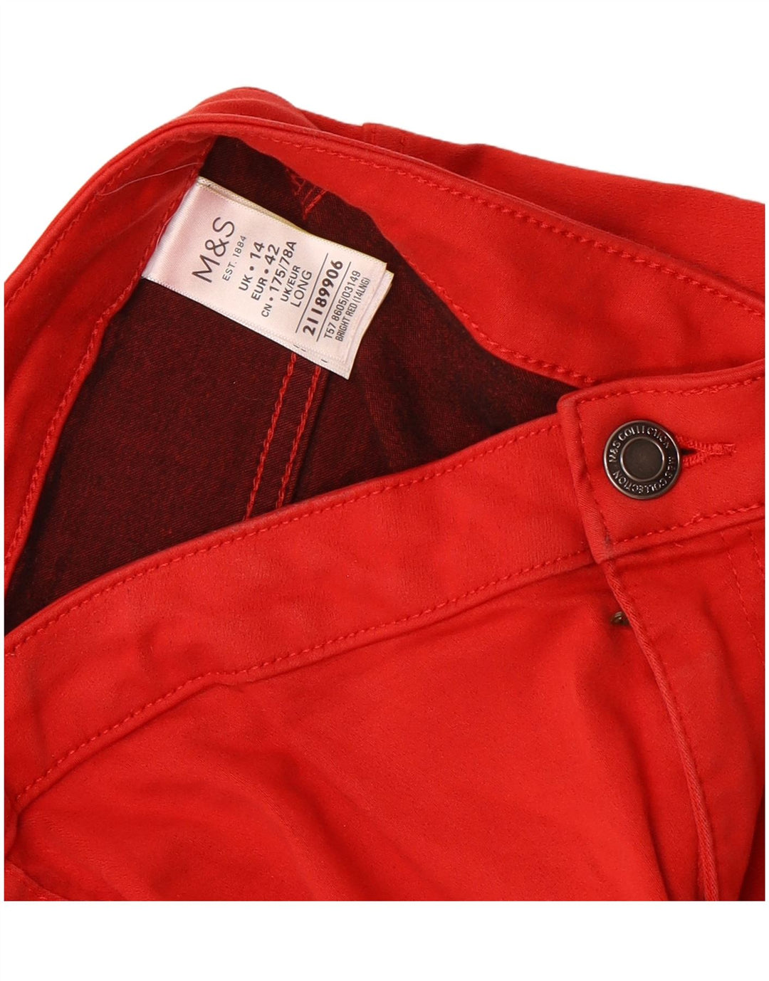 Marks & Spencer Γυναικείο Casual Παντελόνι UK 14 Medium W30 L31 Red