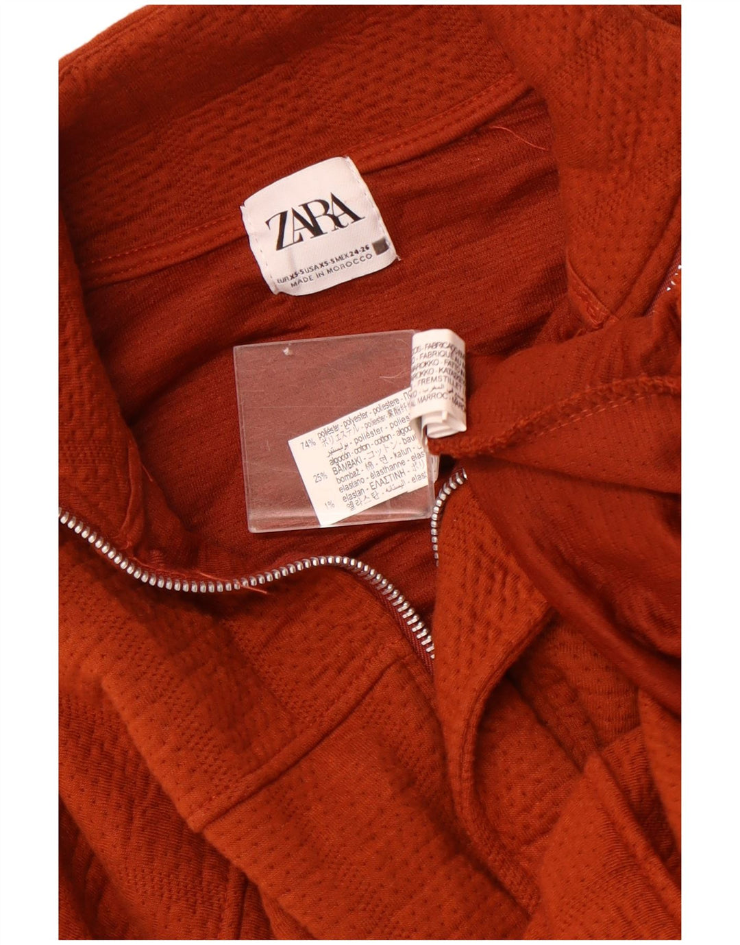 ZARA Γυναικείο μπουφάν μπουφάν UK 6 XS Maroon Polyester
