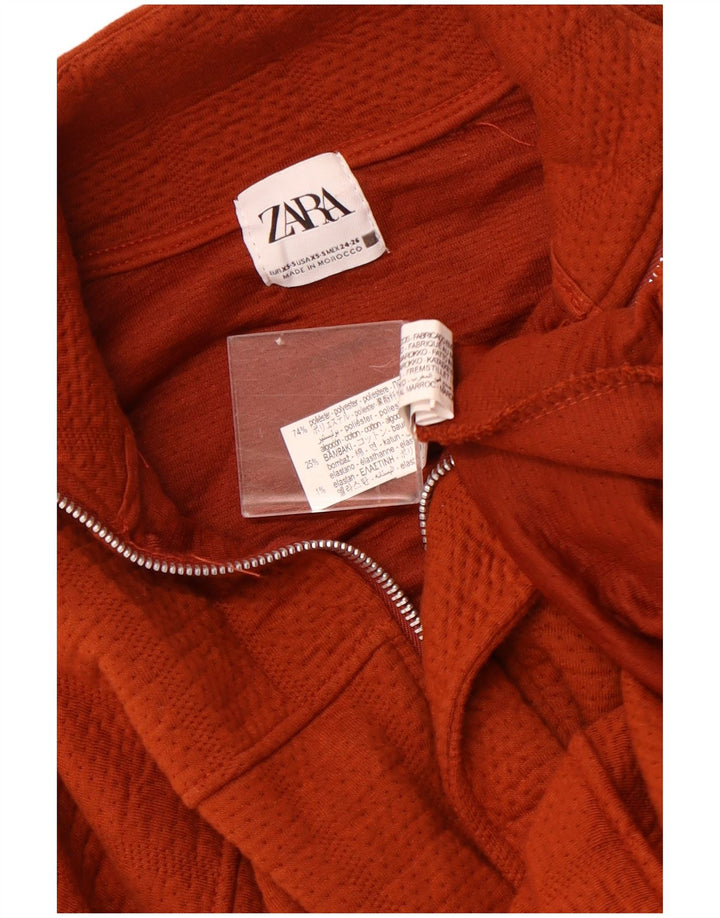 ZARA Γυναικείο μπουφάν μπουφάν UK 6 XS Maroon Polyester