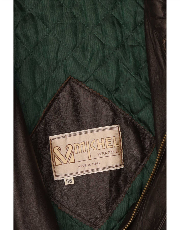 Vintage Ανδρικό Δερμάτινο Μπουφάν IT 56 3XL Καφέ
