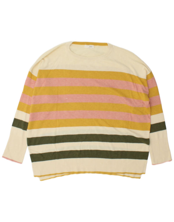 White Stuff Womens Crew Neck Jumper Sweater UK 22 3XL Multicoloured Striped
