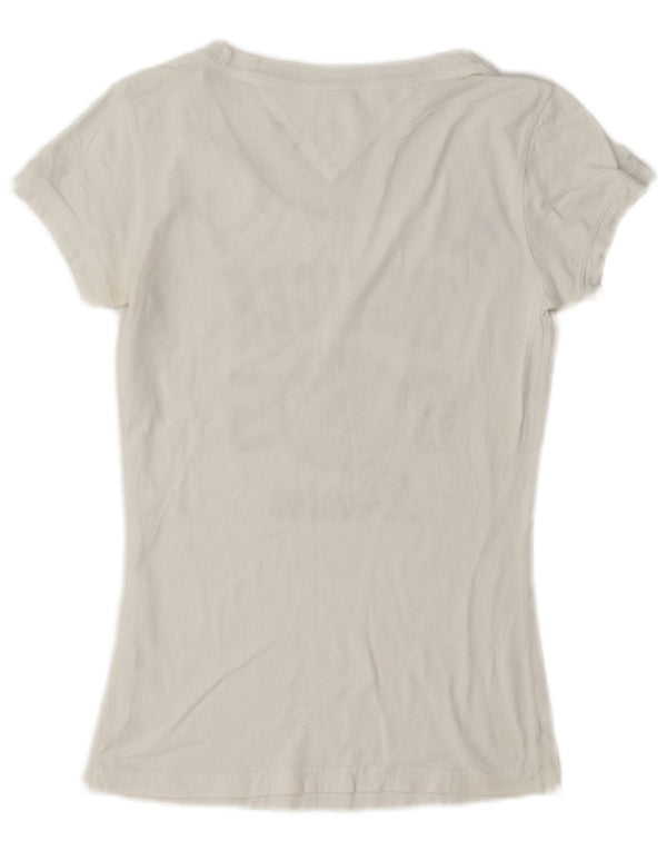 Γυναικείο γραφικό μπλουζάκι Tommy Hilfiger Top UK 6 XS Λευκό