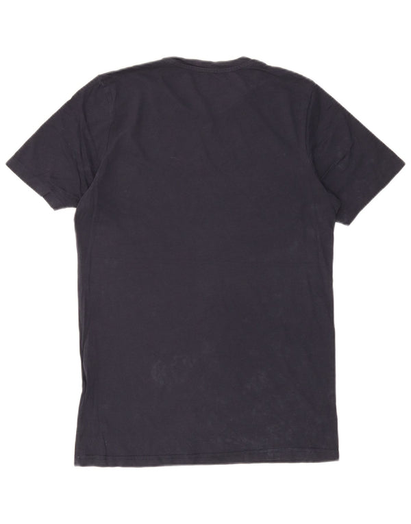Jack & Jones Mens Graphic T-Shirt Top Medium Navy Blue Cotton