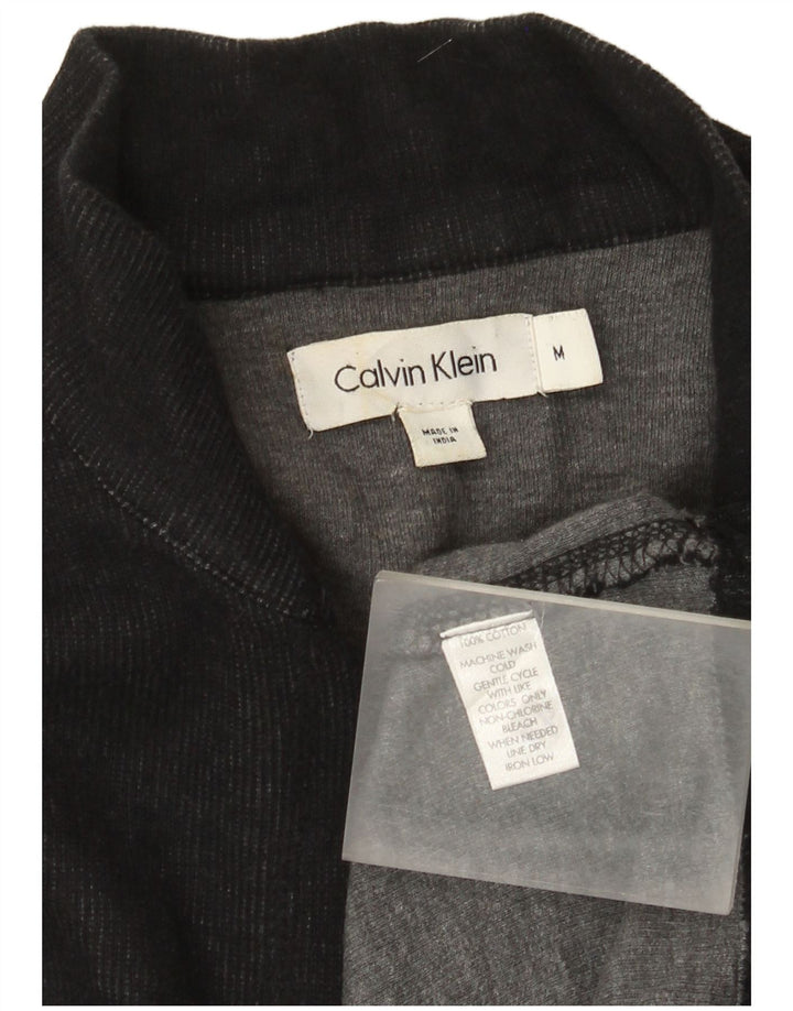 Ανδρικό πουλόβερ Calvin Klein με φερμουάρ, μεσαίο μαύρο βαμβακερό