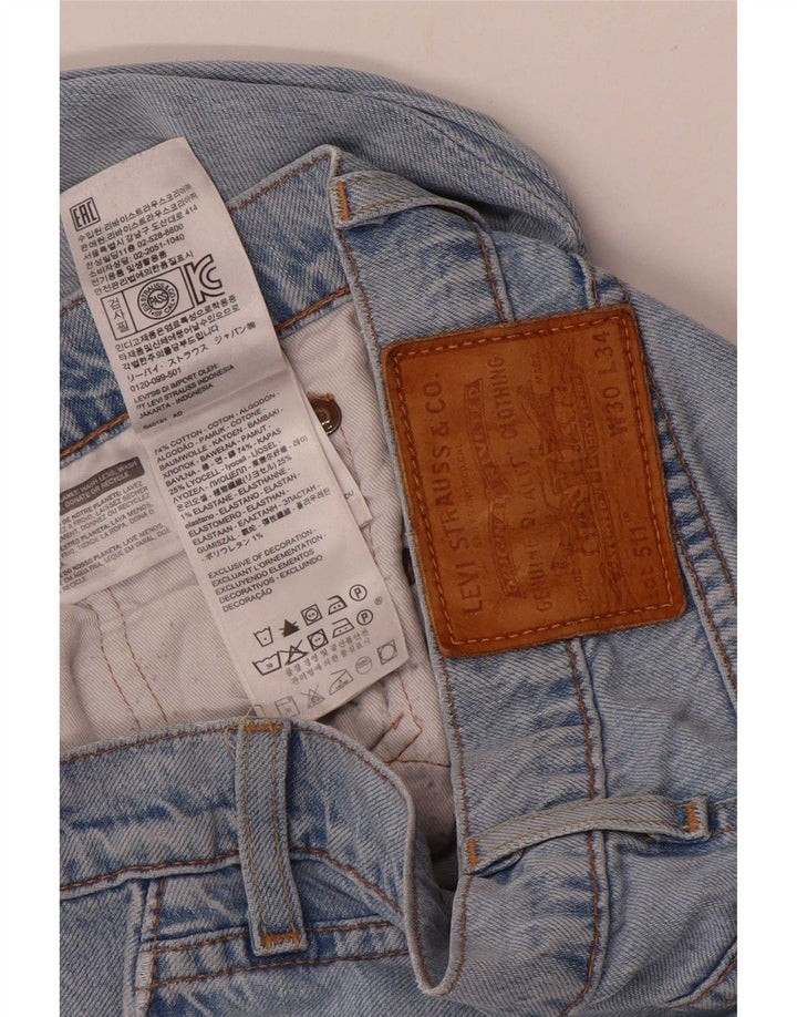 Levi's Mens 511 Distressed Slim Jeans W30 L34 Blue Cotton