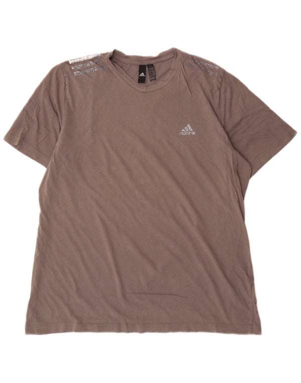 Ανδρικό T-Shirt Adidas Top XL καφέ βαμβακερό