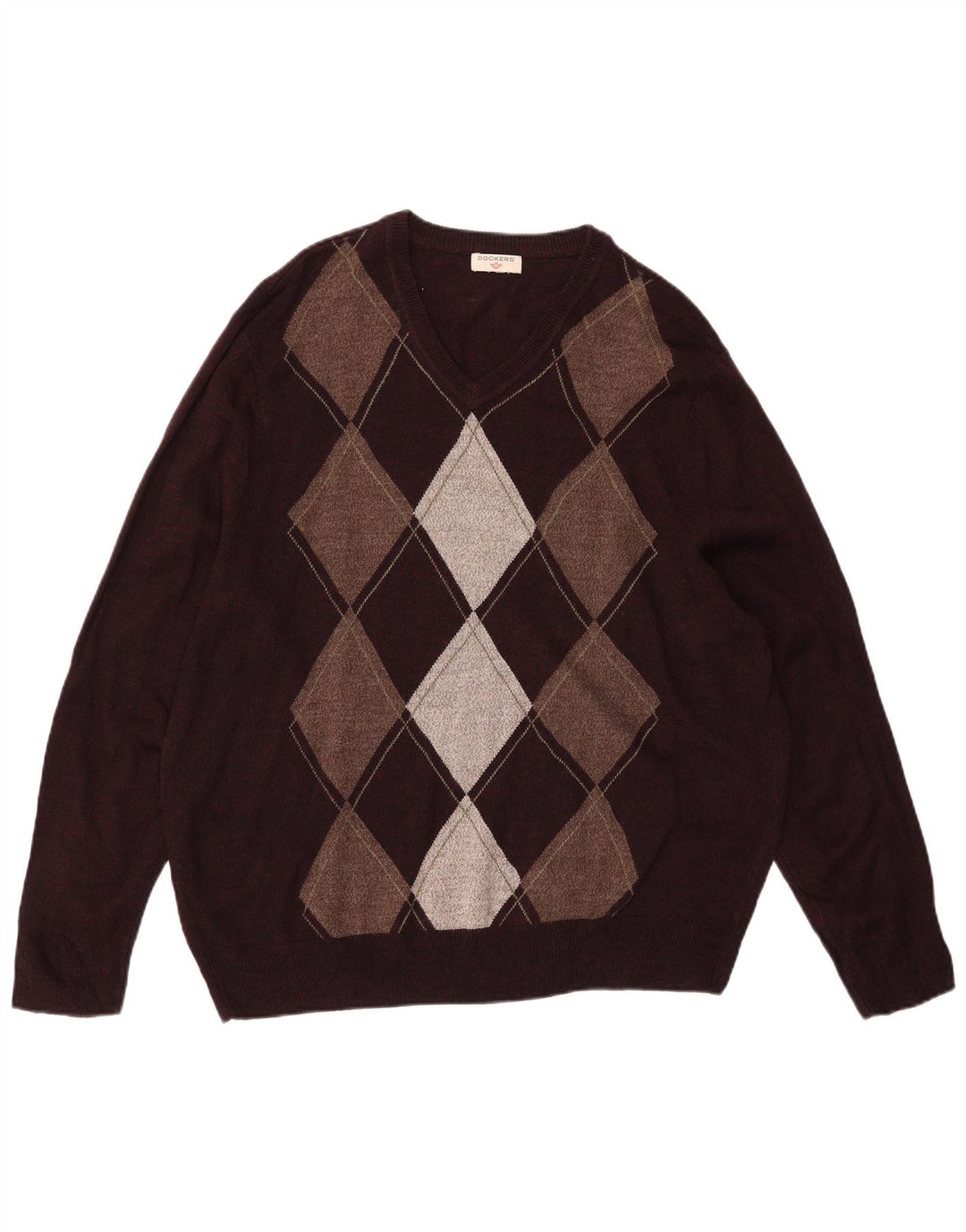 DOCKERS Ανδρικό πουλόβερ με λαιμόκοψη V Large Argyle/Διαμάντι