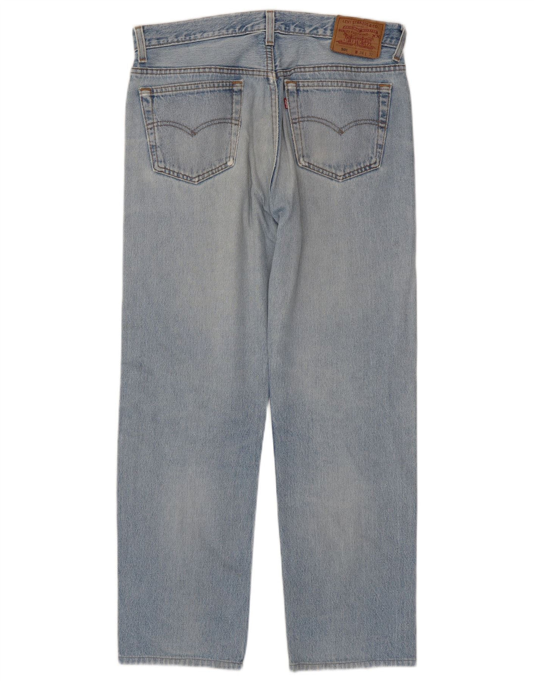 Levi's Mens 501 Distressed Straight Jeans W34 L29 Μπλε βαμβακερό