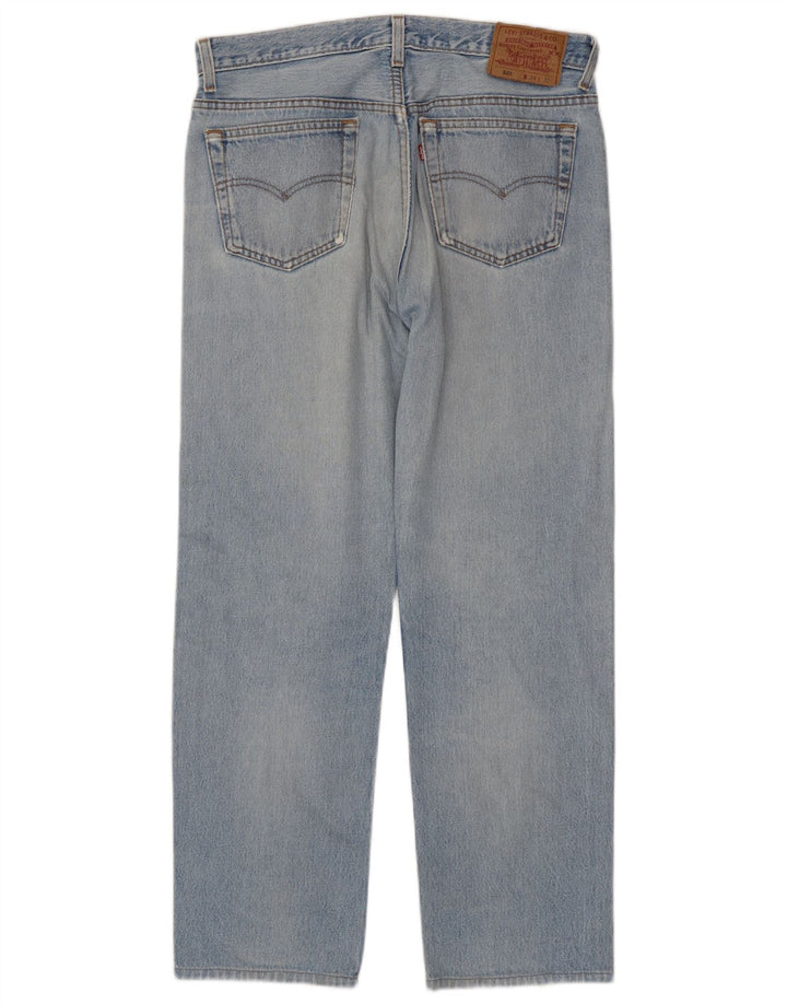 Levi's Mens 501 Distressed Straight Jeans W34 L29 Μπλε βαμβακερό