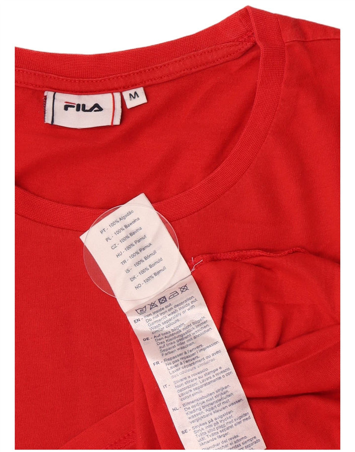 Ανδρικό γραφικό T-Shirt Fila Top Μεσαίο κόκκινο χρώμα, βαμβακερό