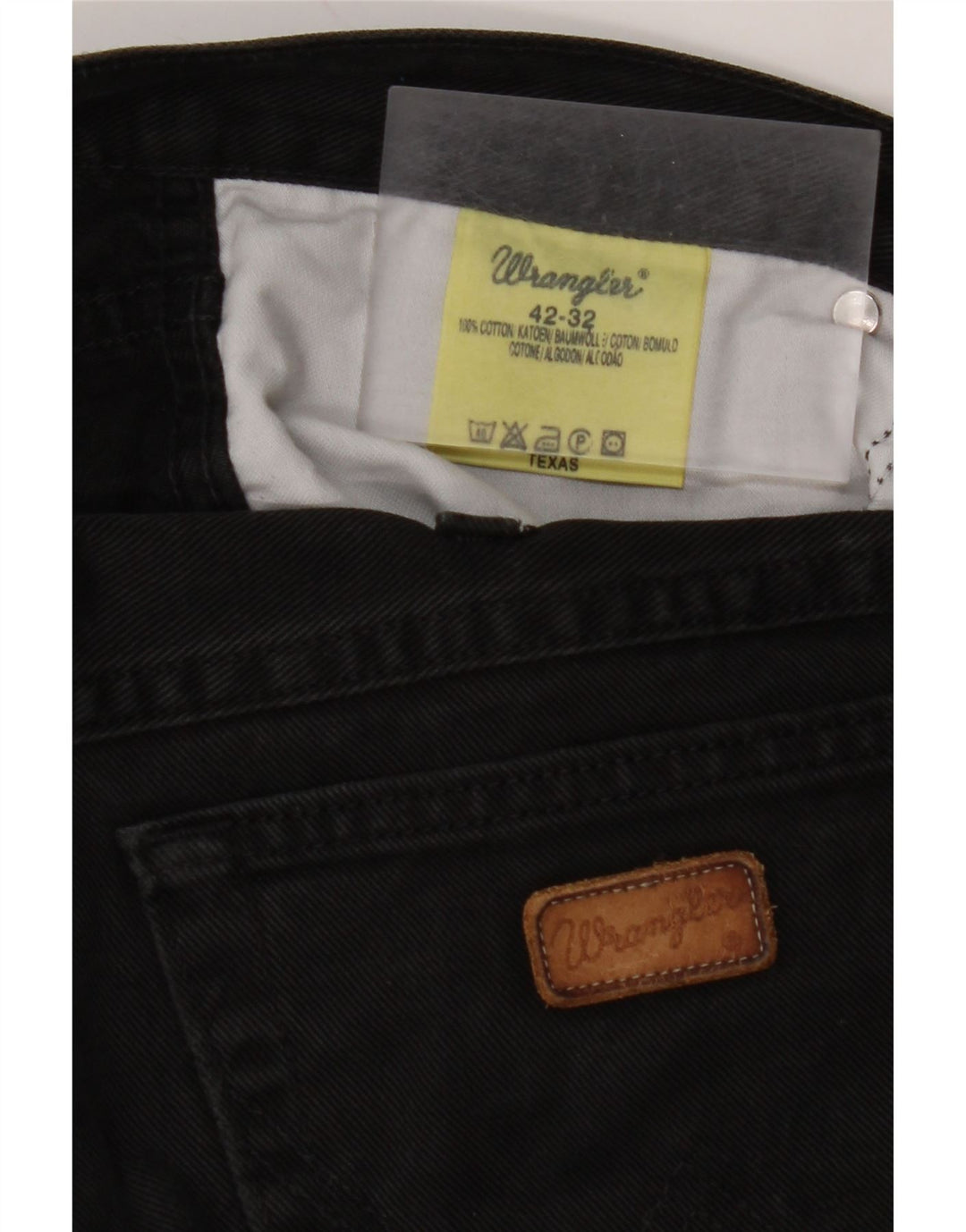 WRANGLER Ανδρικό Texas Straight Jeans W42 L32 Μαύρο βαμβακερό