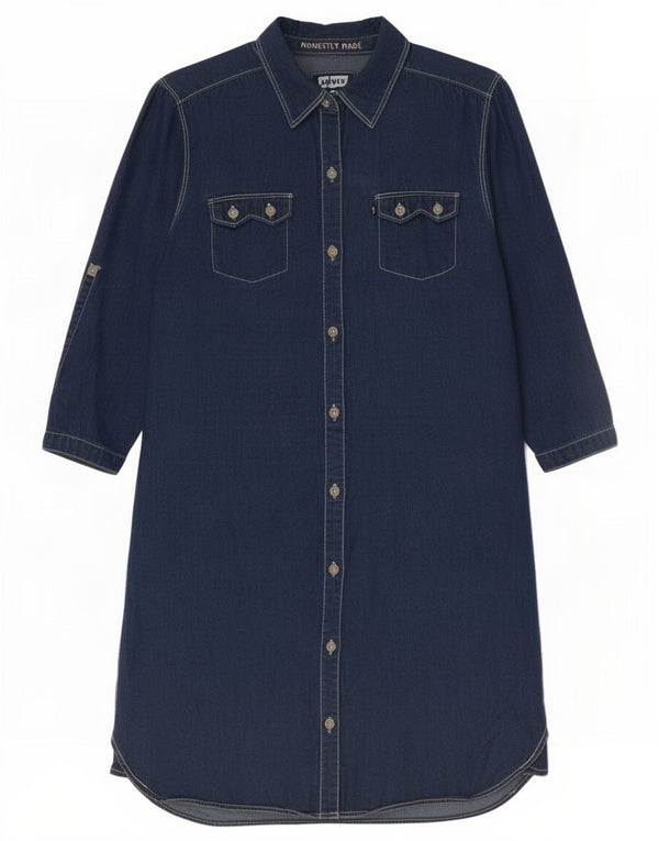 Levi's Girls 3/4 μανίκι πουκάμισο τζιν φόρεμα 13-14 ετών XL Navy Blue βαμβακερό