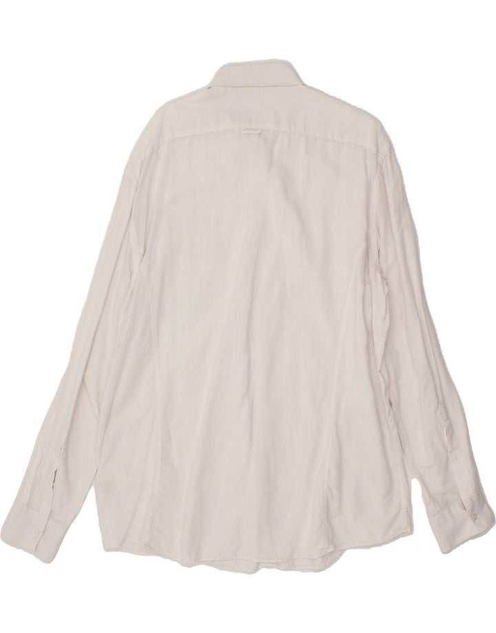 TRUSSARDI Mens Shirt Size 43 Large White Cotton Vintage Trussardi and Second-Hand Trussardi from Messina Hembry 