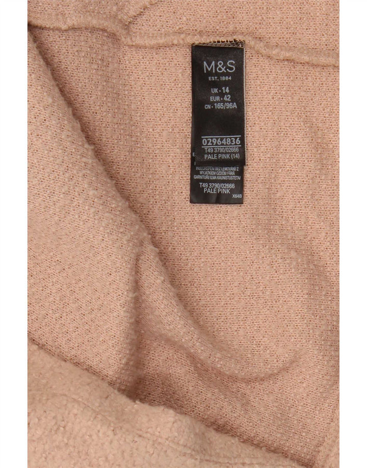 Marks & Spencer Γυναικείο Ανοιχτό Παλτό UK 14 Μεγάλο Ροζ Πολυεστέρας