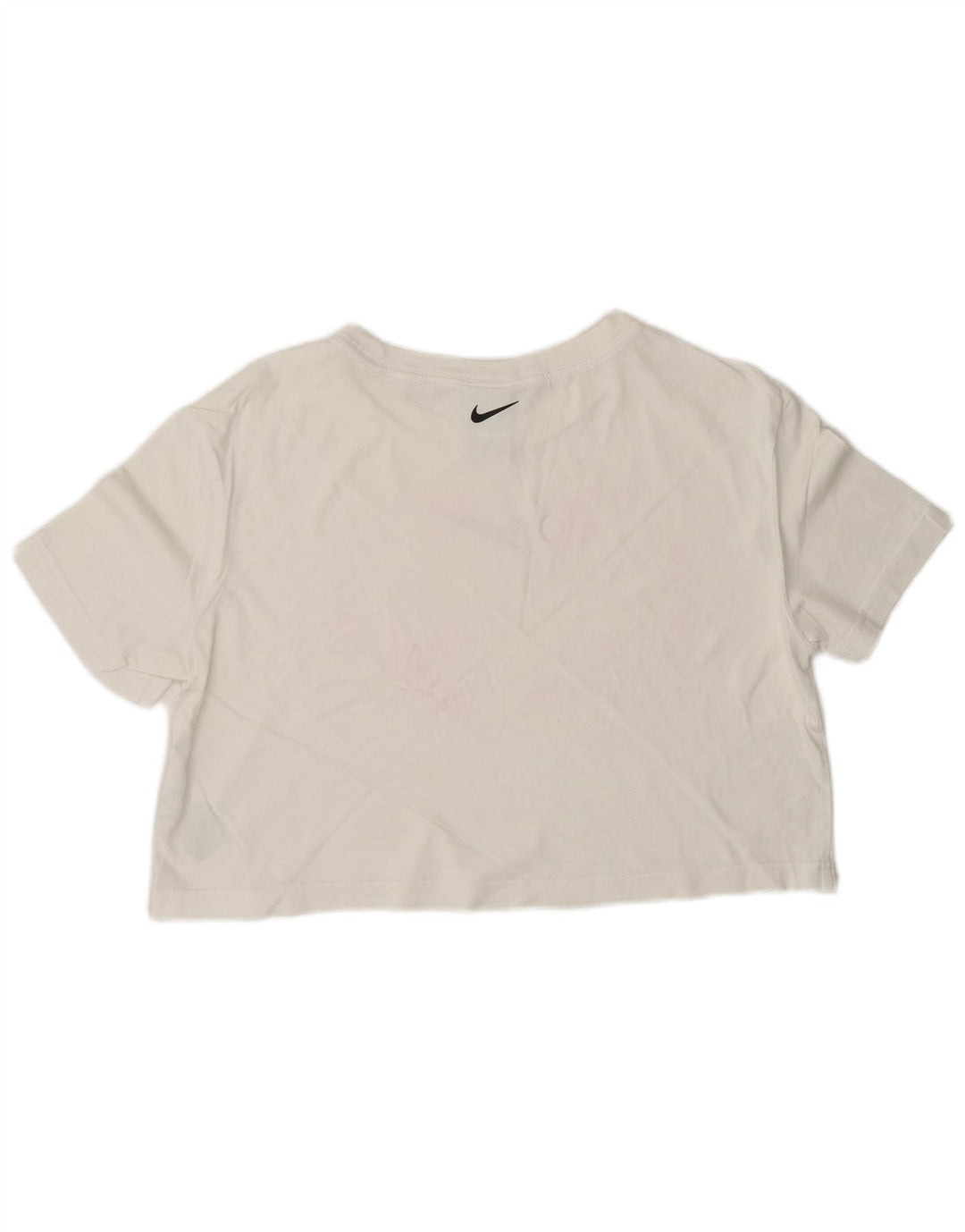 Γυναικείο γραφικό μπλουζάκι NIKE Loose Fit Crop Top 10 Small White βαμβακερό
