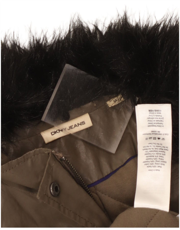 Dkny Γυναικείο Πανωφόρι UK 6 XS Khaki Ramie