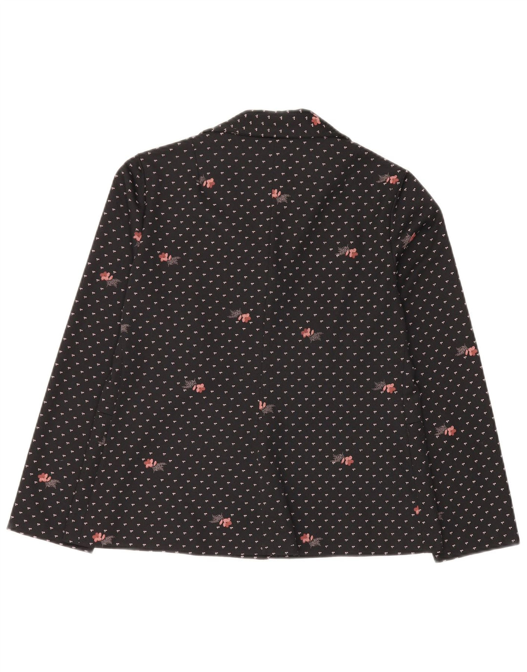 Romy Γυναικείο μπουφάν blazer UK 14 μεγάλο μαύρο φλοράλ πολυεστέρας