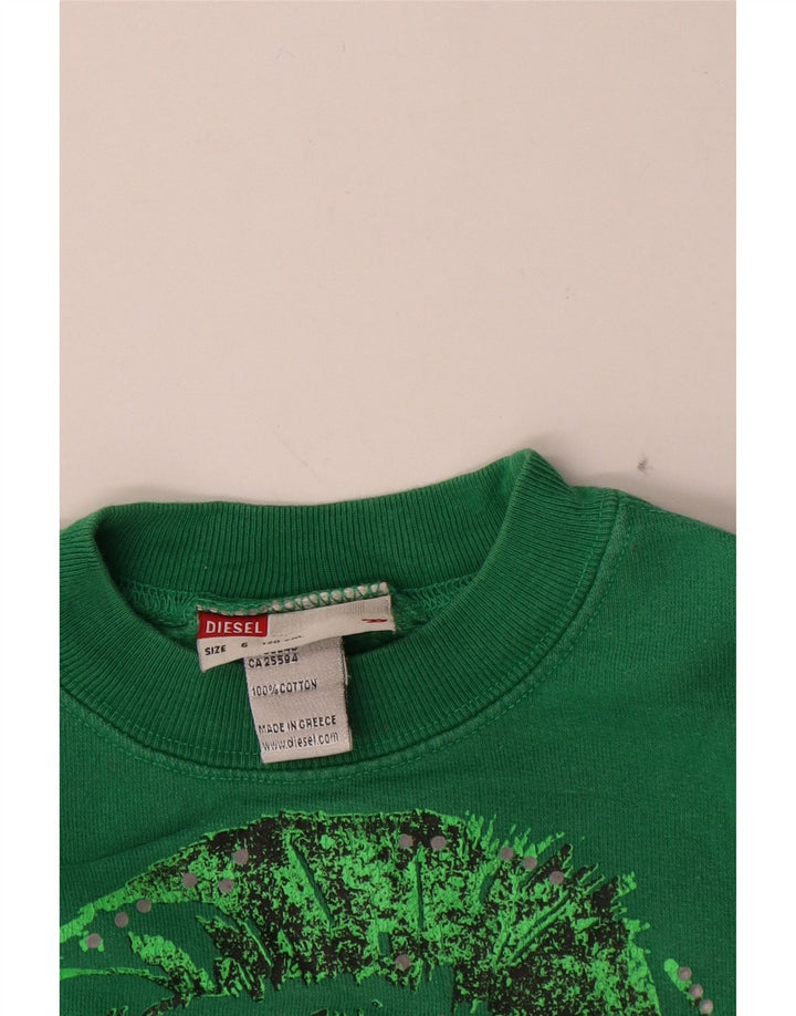Γραφικό Φούτερ DIESEL Boys Jumper 5-6 ετών Πράσινο Βαμβακερό