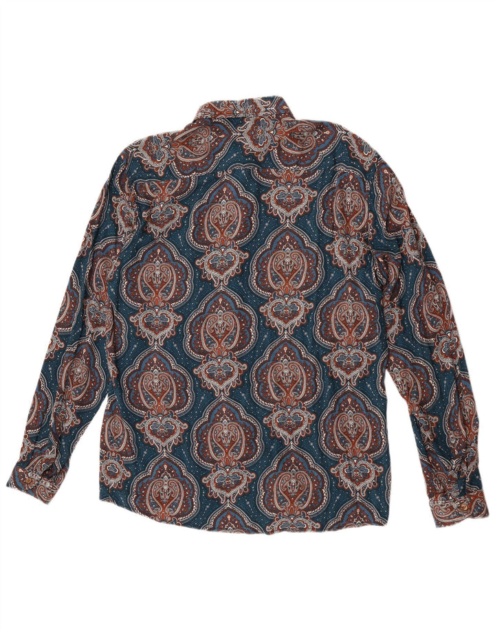 Ανδρικό πουκάμισο Over/D 2XL Blue Paisley Viscose