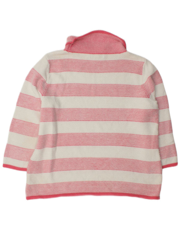 Laura Ashley Γυναικείο πουλόβερ με ρολό λαιμόκοψη UK 16 μεγάλο ροζ ριγέ