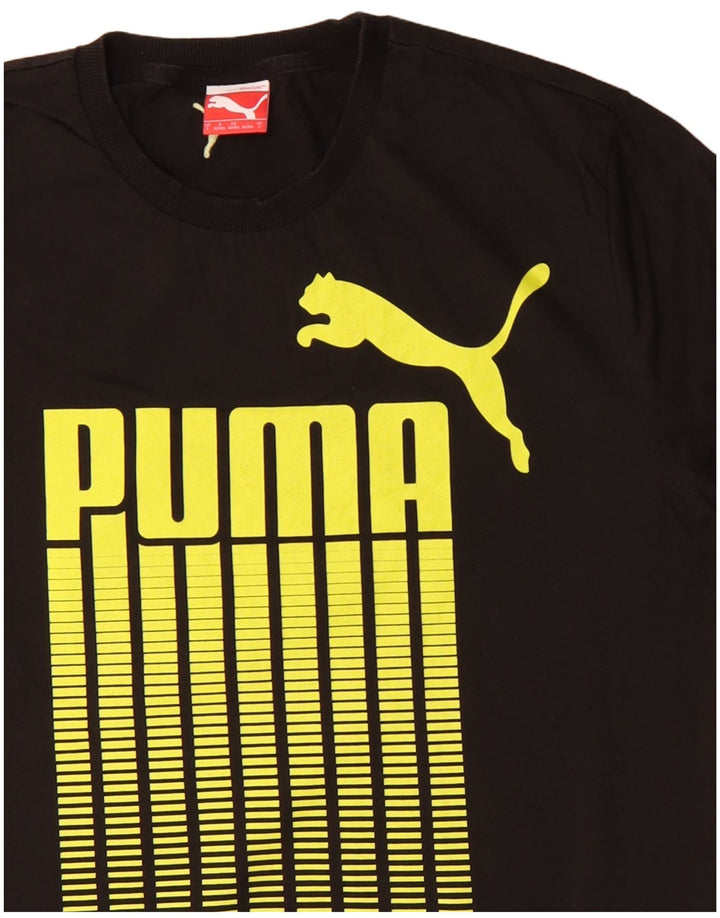 Ανδρικό γραφικό μπλουζάκι Puma, μεγάλο μαύρο βαμβακερό
