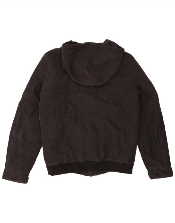 JACK & JONES Ανδρικό μπουφάν με κουκούλα UK 38 μεσαίο μαύρο πολυεστέρα