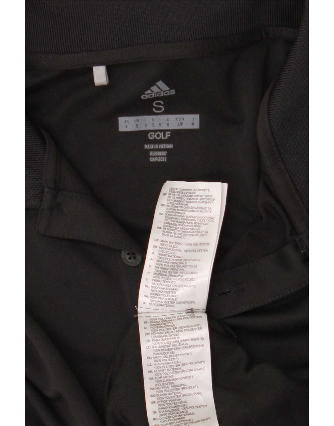 Ανδρικό πουκάμισο Adidas Polo Μικρό Μαύρο Πολυεστέρα