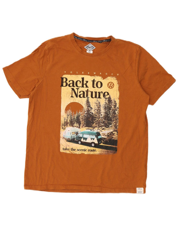 Ανδρικό γραφικό T-Shirt Fat Face Top XL καφέ βαμβακερό