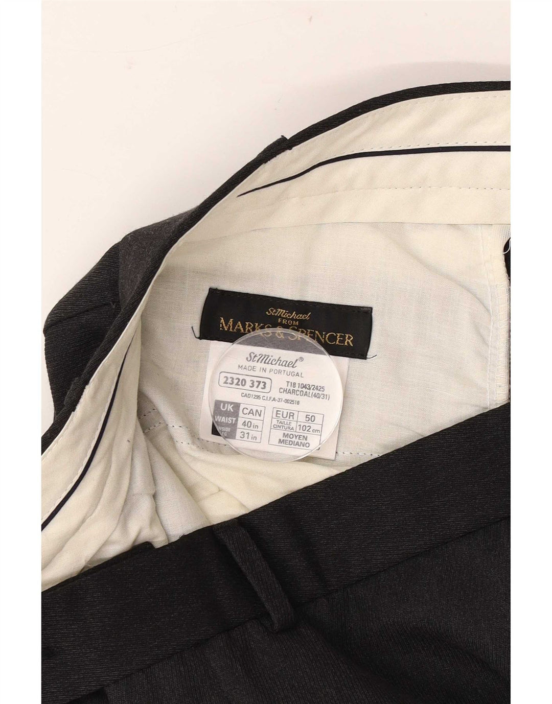 Marks & Spencer Ανδρικό ίσιο παντελόνι W40 L28 Γκρι Πολυεστέρας