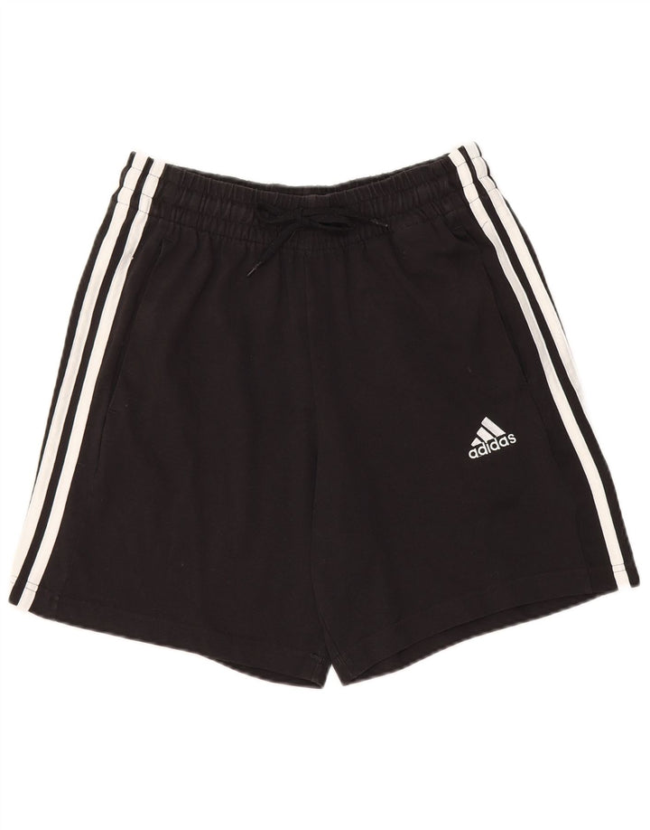 Ανδρικό αθλητικό σορτς Adidas μικρό μαύρο βαμβακερό