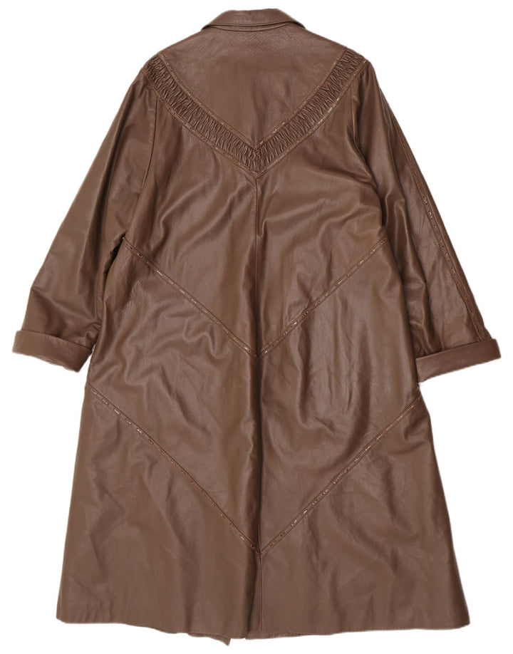 Your Sixth Sense Womens Leather Coat UK 16 Large Brown