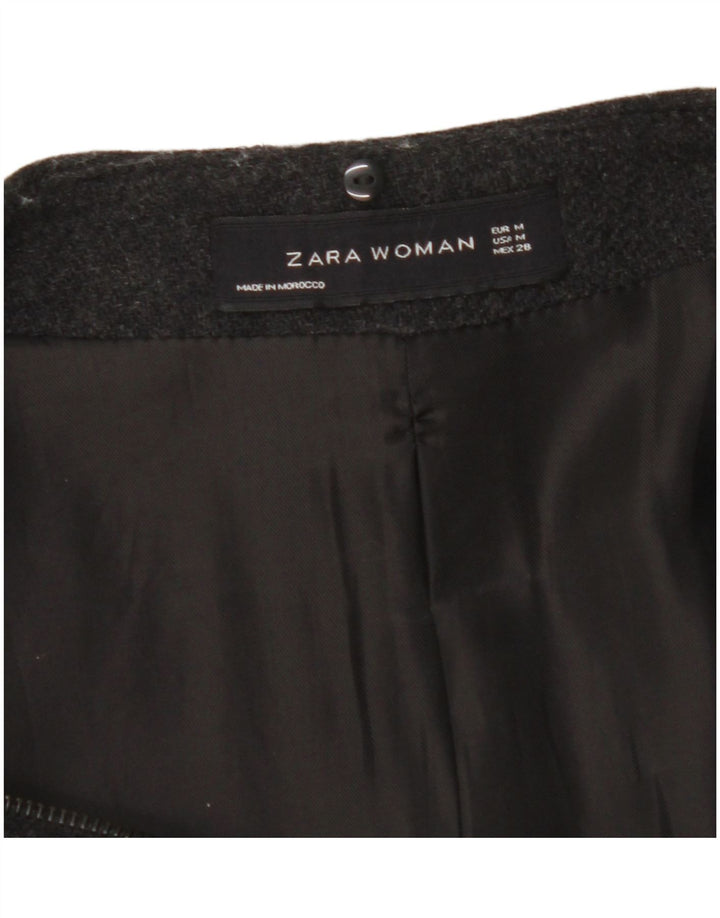 ZARA Womens Overcoat UK 14 Medium Black
