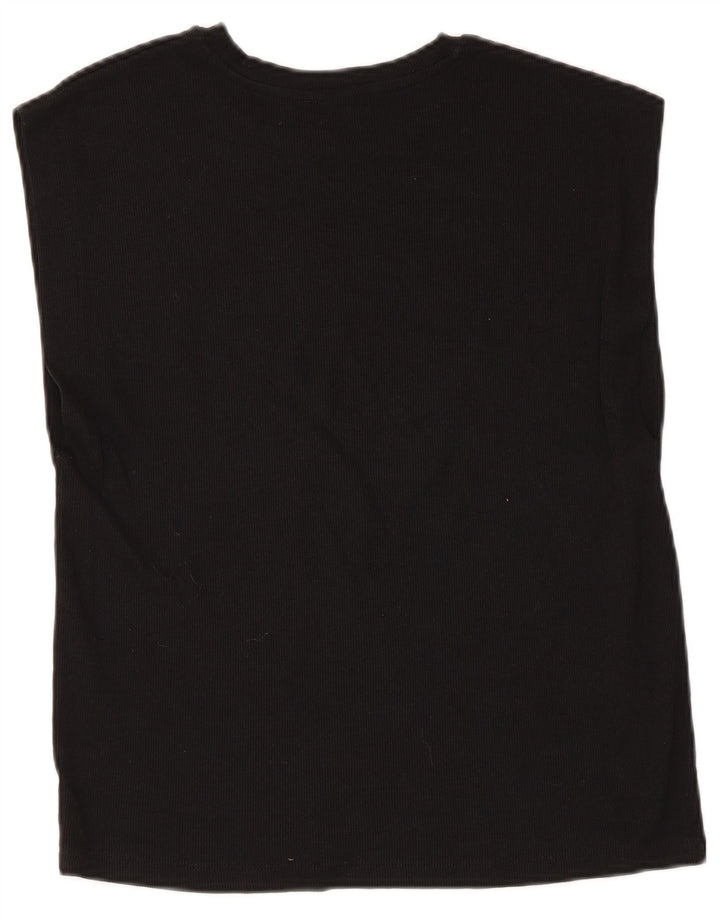 Zara Γυναικείο Γιλέκο τοπ UK 10 Small μαύρο βαμβακερό