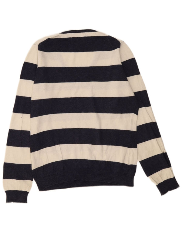 Crew Clothing Γυναικείο πουλόβερ με λαιμόκοψη με V λαιμόκοψη UK 12 Medium Navy Blue ριγέ