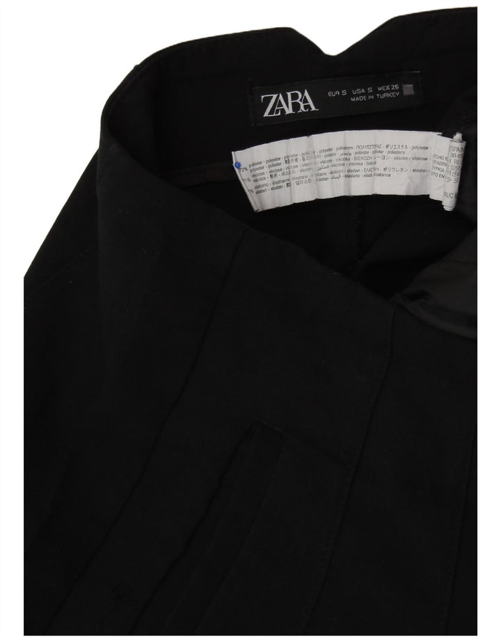 ZARA Γυναικείο ψηλόμεσο κωνικό παντελόνι Chino Small W26 L26 μαύρο βαμβακερό