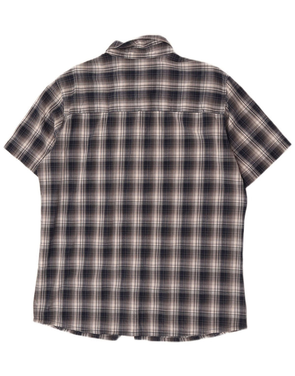 Jack Wolfskin Ανδρικό κοντομάνικο πουκάμισο UK 40/42 Large Navy Blue Check