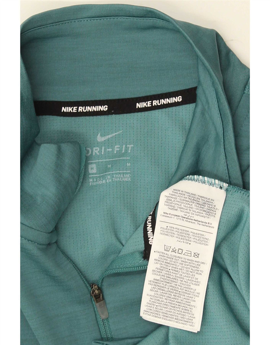 Ανδρικό Nike Dri Fit με φερμουάρ με γραφικό μπλουζάκι με μακρυμάνικο μεσαίο πράσινο πολυεστέρα