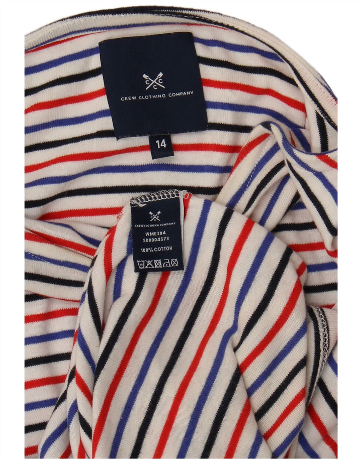 CREW CLOTHING Γυναικείο T-Shirt τοπ UK 14 μεσαίο πολύχρωμο βαμβακερό ριγέ