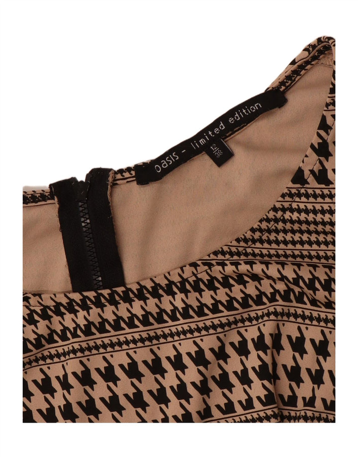Γυναικεία μπλούζα Oasis Top UK 12 Medium Beige Houndstooth